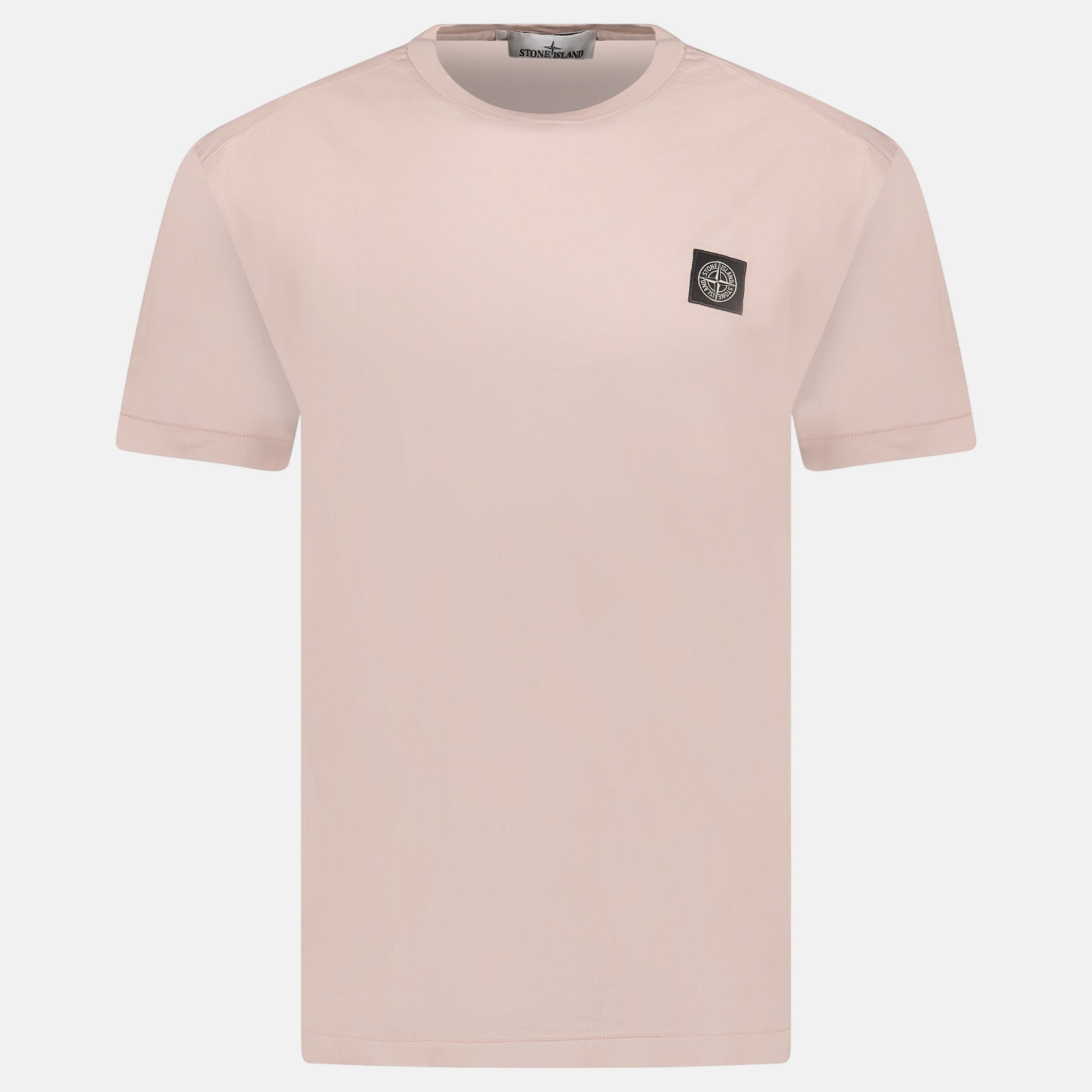 Stone Island Compass Logo Patch Cotton T-Shirt Antique Rose | Studio DOS