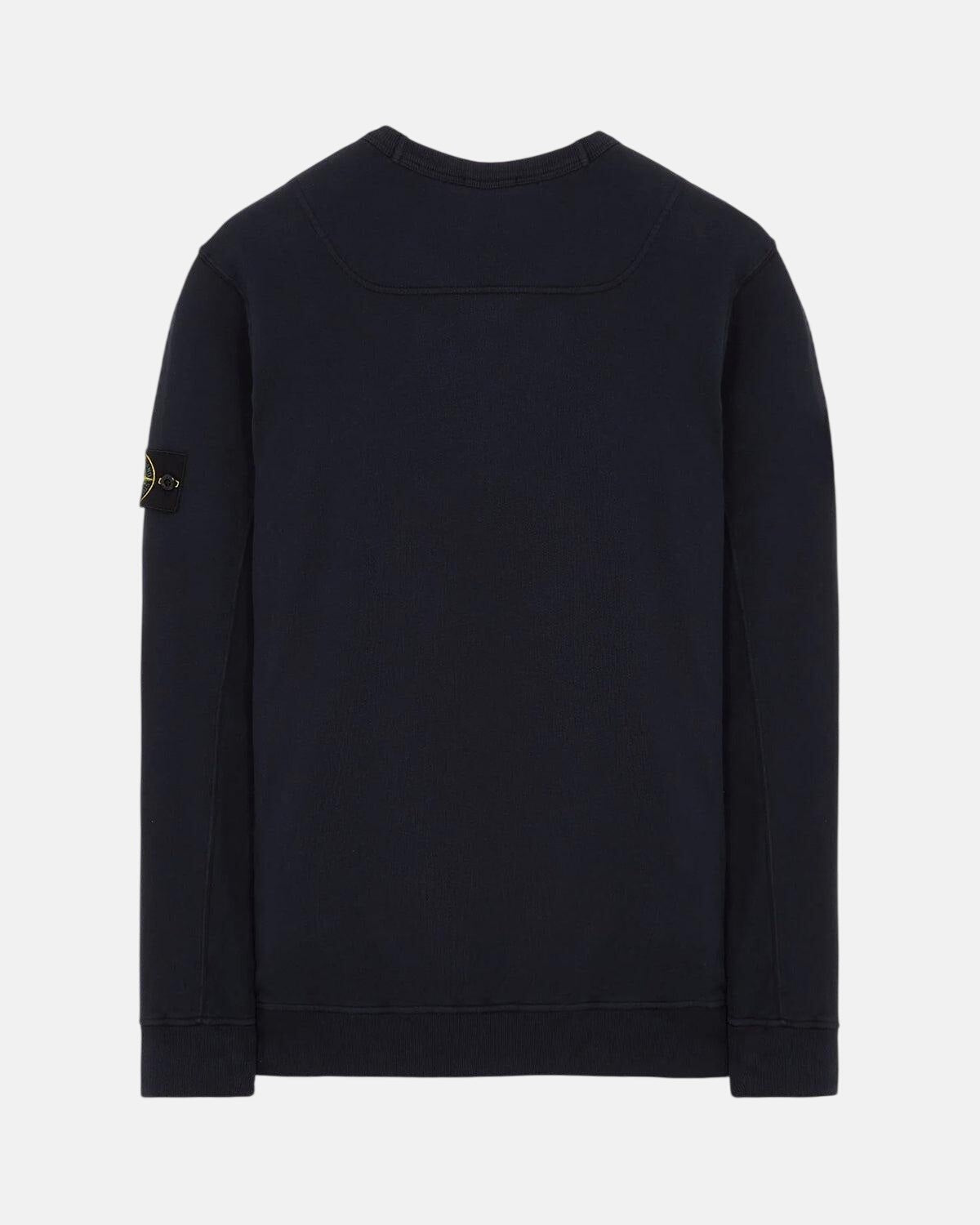 STONE ISLAND COTTON FLEECE SWEATSHIRT NAVY BLUE | Studio DOS