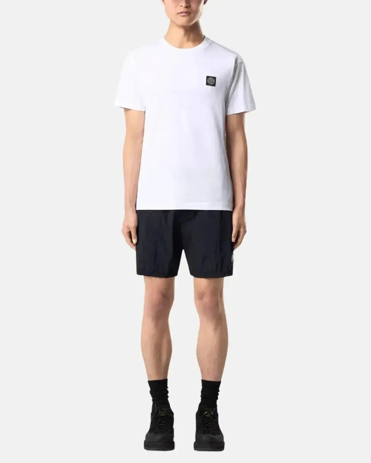 STONE ISLAND MENS 2100027 60/2 COTTON JERSEY SLIM FIT T - SHIRT WHITE | Studio DOS