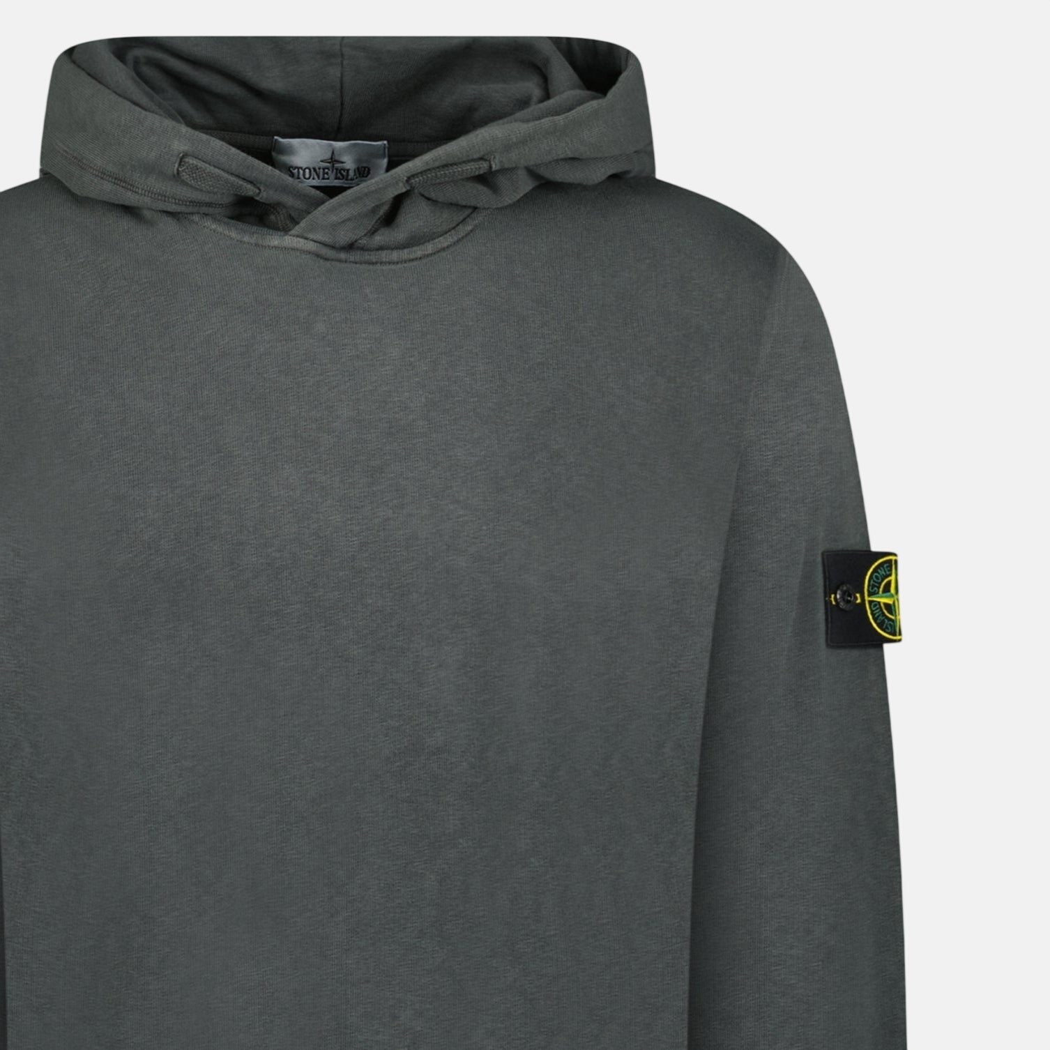 Stone Island ‘Old’ Treatment Hooded Sweatshirt Charcoal Grey | Studio DOS