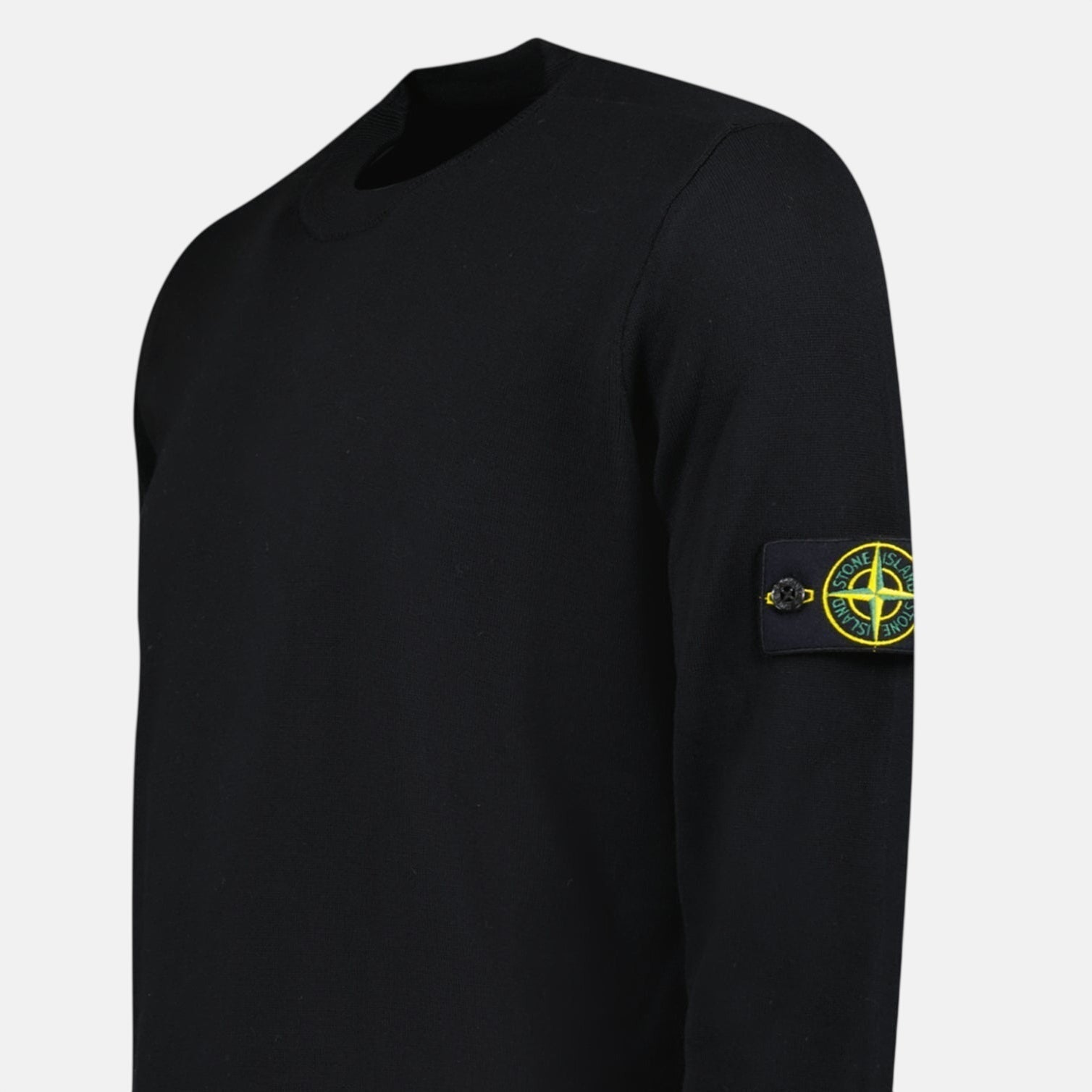 Stone Island Pure Light Wool Crewneck Black | Studio DOS