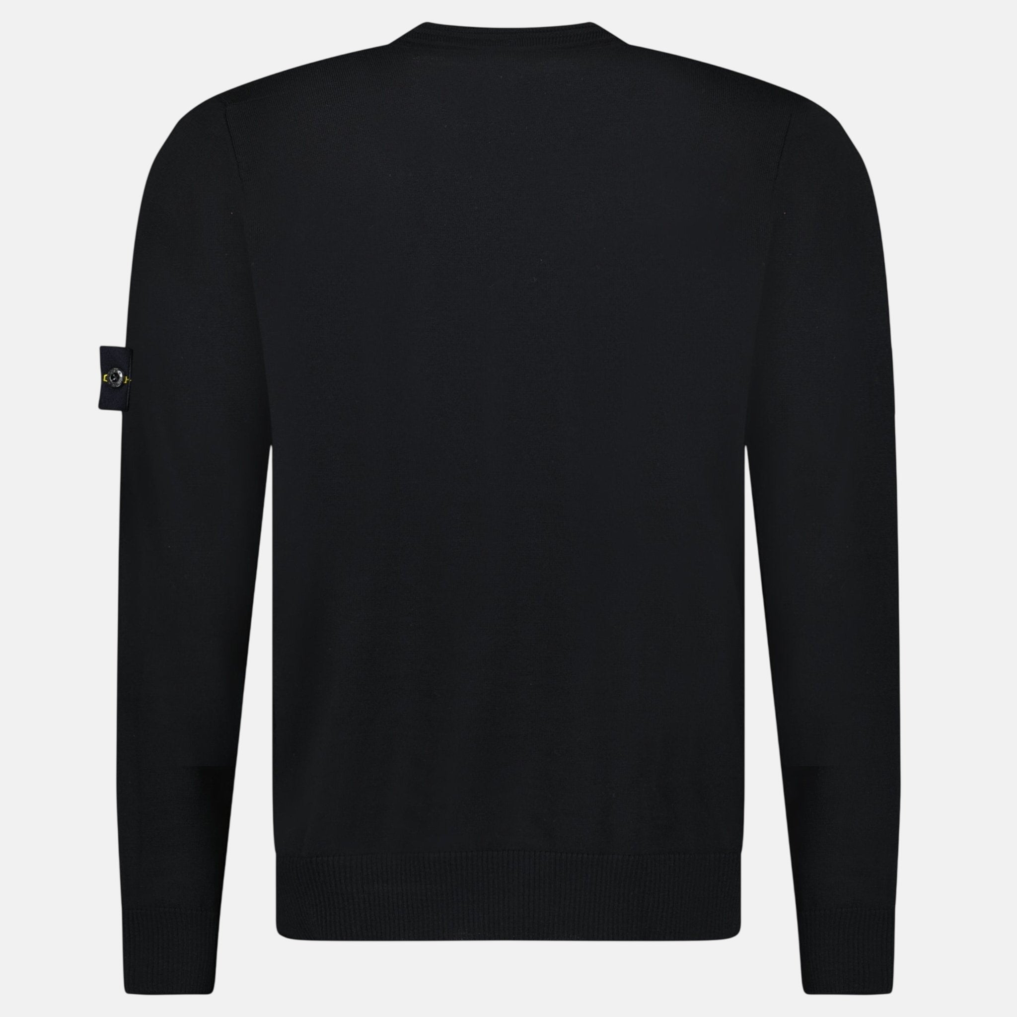 Stone Island Pure Light Wool Crewneck Black | Studio DOS