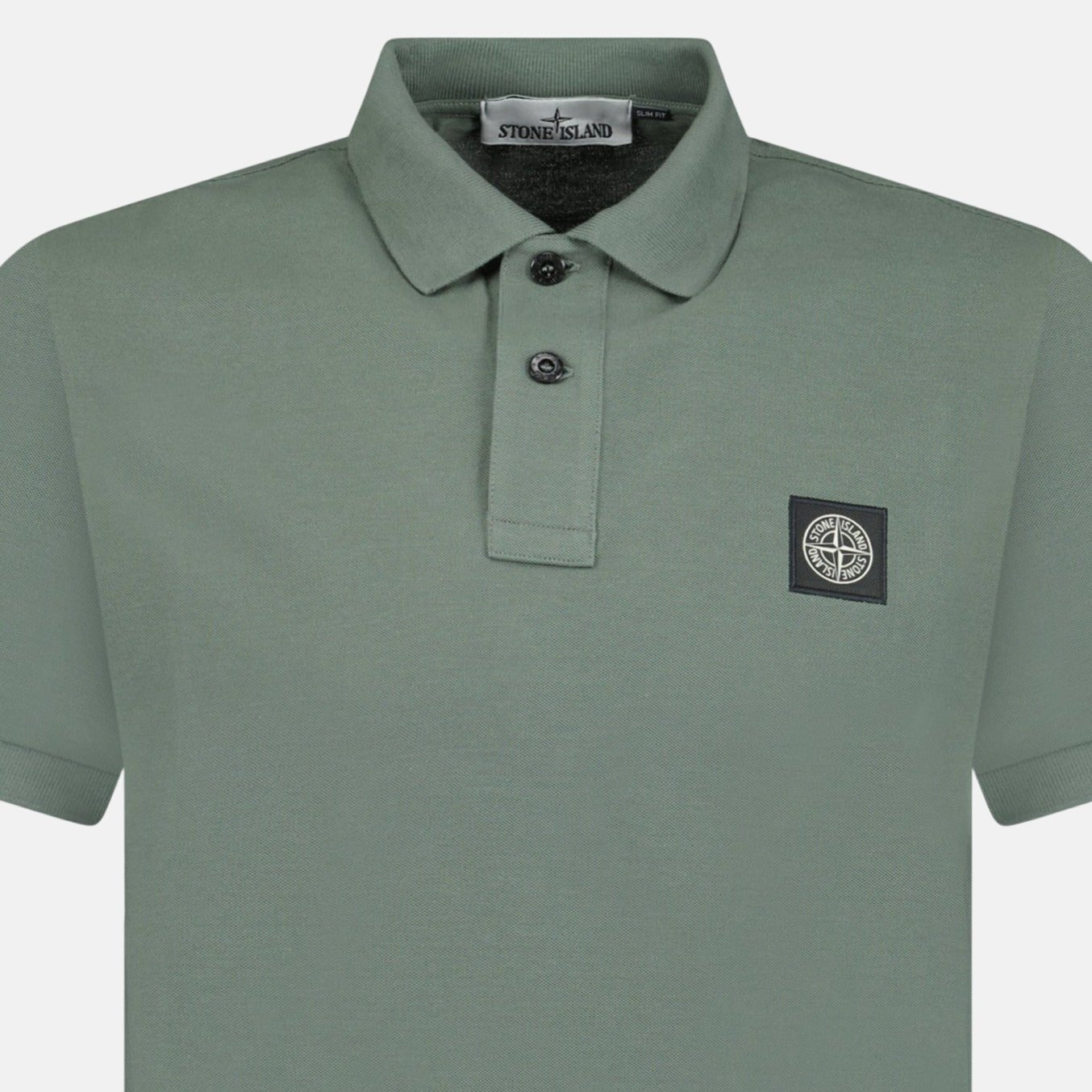 Stone Island Slim Fit Patch Polo Shirt Musk Green | Studio DOS