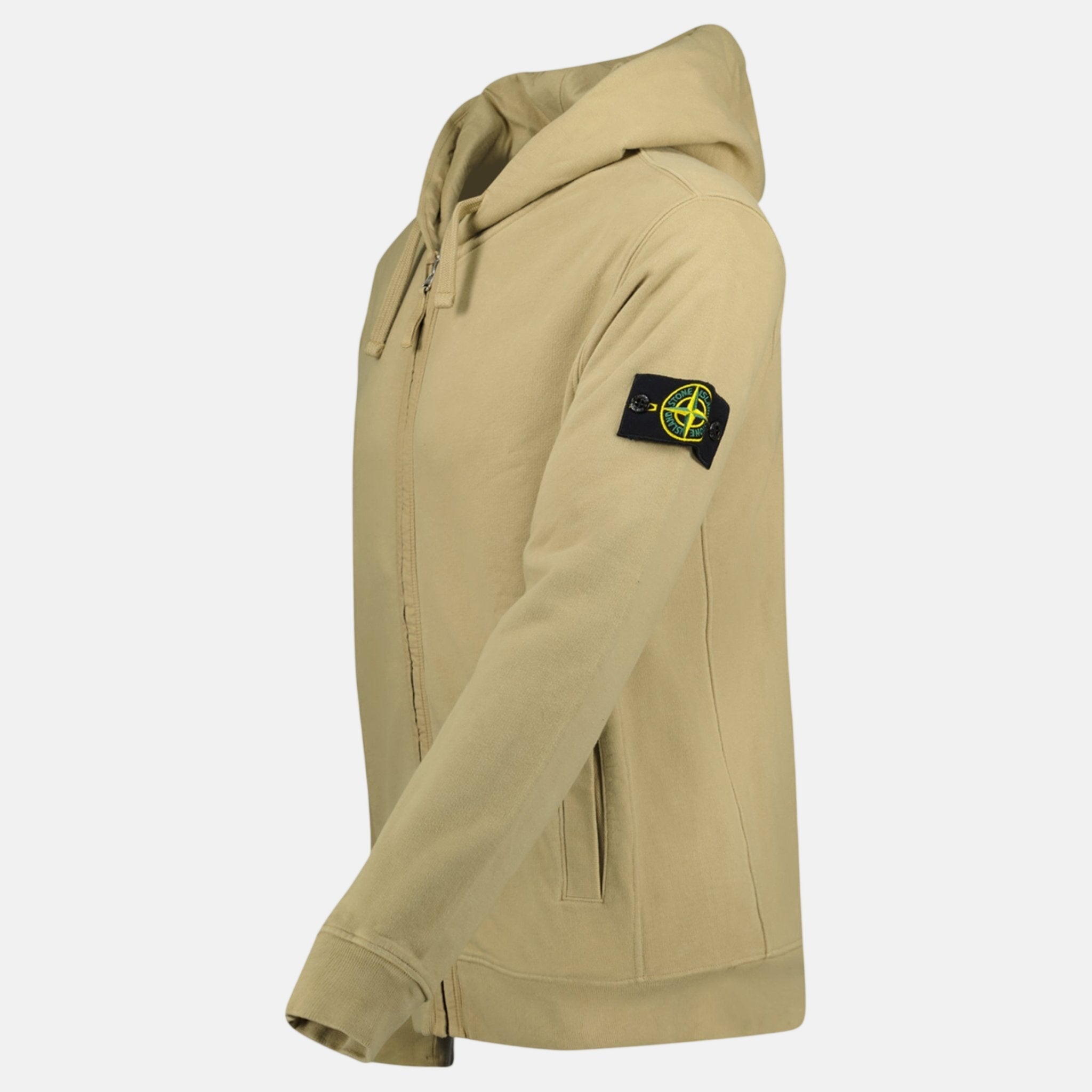 Stone Island Zip Hooded Sweatshirt Biscuit | Studio DOS