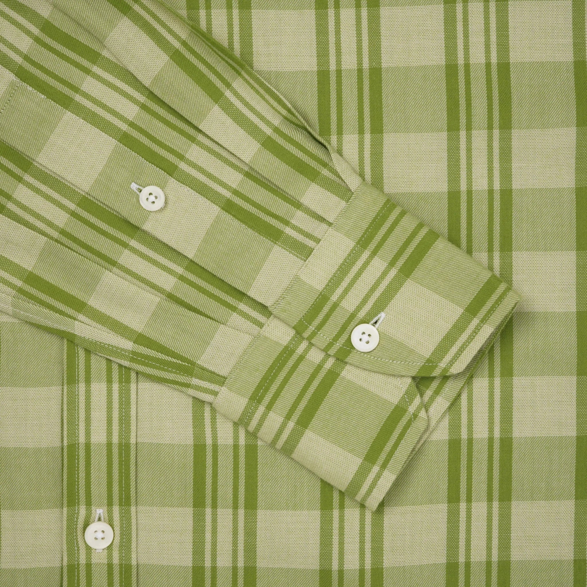 Thomas Pink Classic Fit Smart Casual Brushed Check Shirt Green | Studio DOS