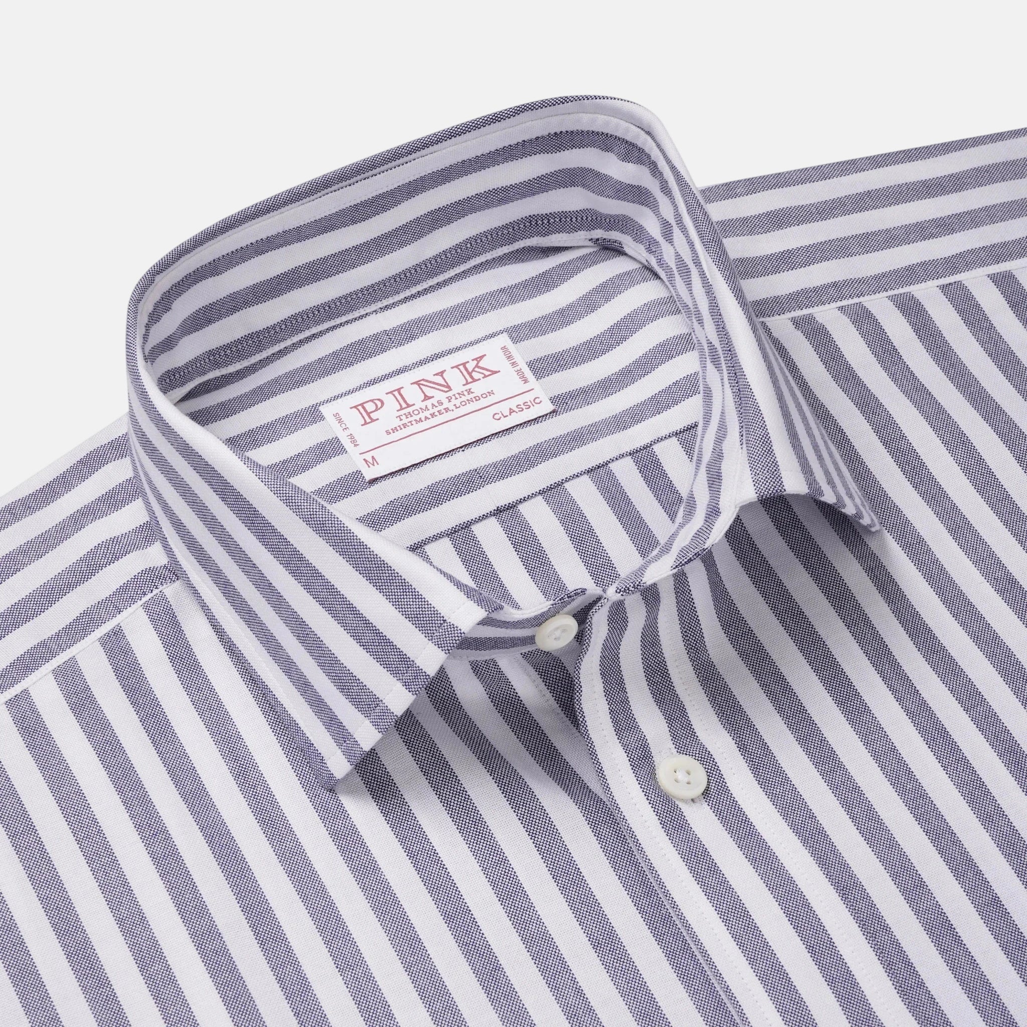 Thomas Pink Classic Fit Smart Casual Woven Stripe Shirt Grey | Studio DOS