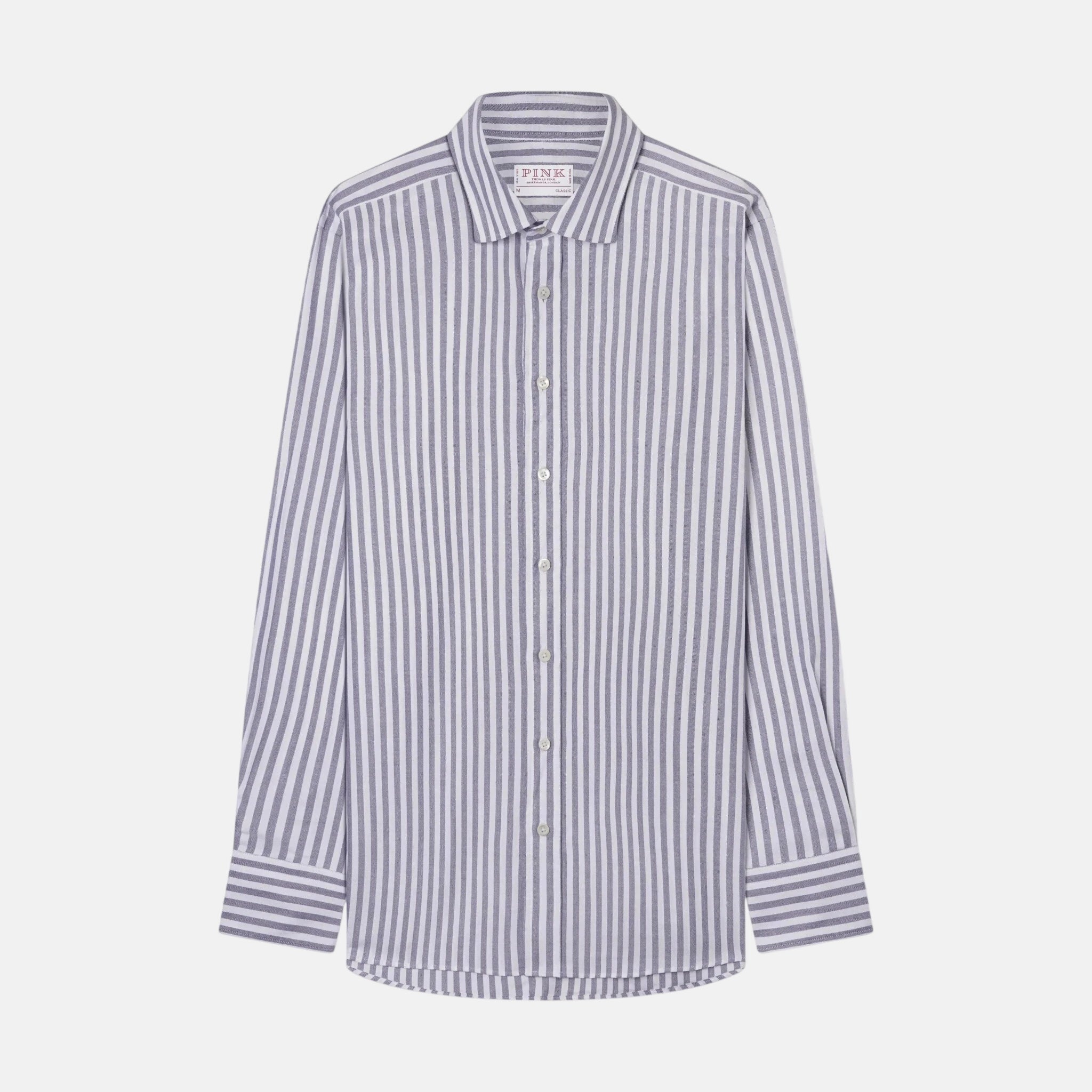 Thomas Pink Classic Fit Smart Casual Woven Stripe Shirt Grey | Studio DOS