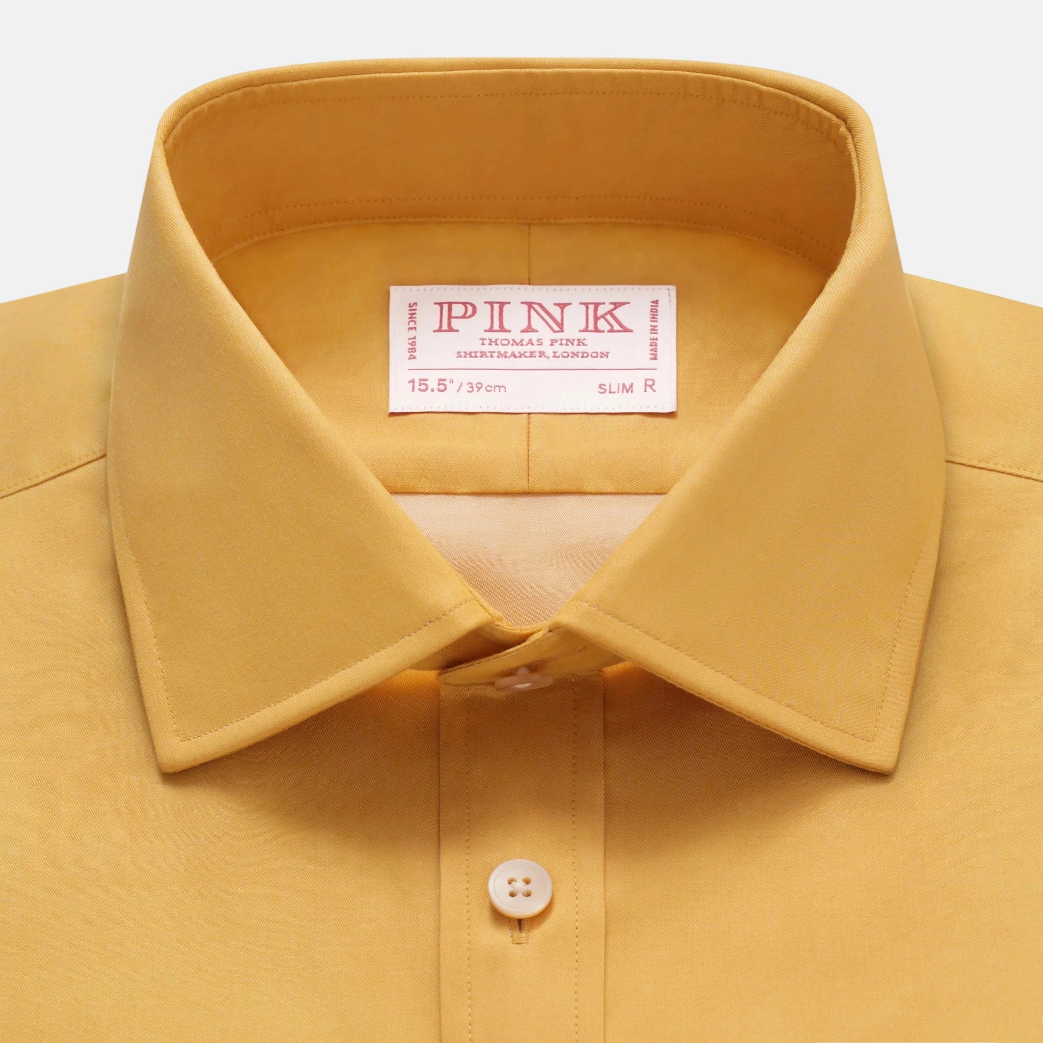 Thomas Pink Slim Fit Formal Solid Colour Twill Shirt Ochre | Studio DOS