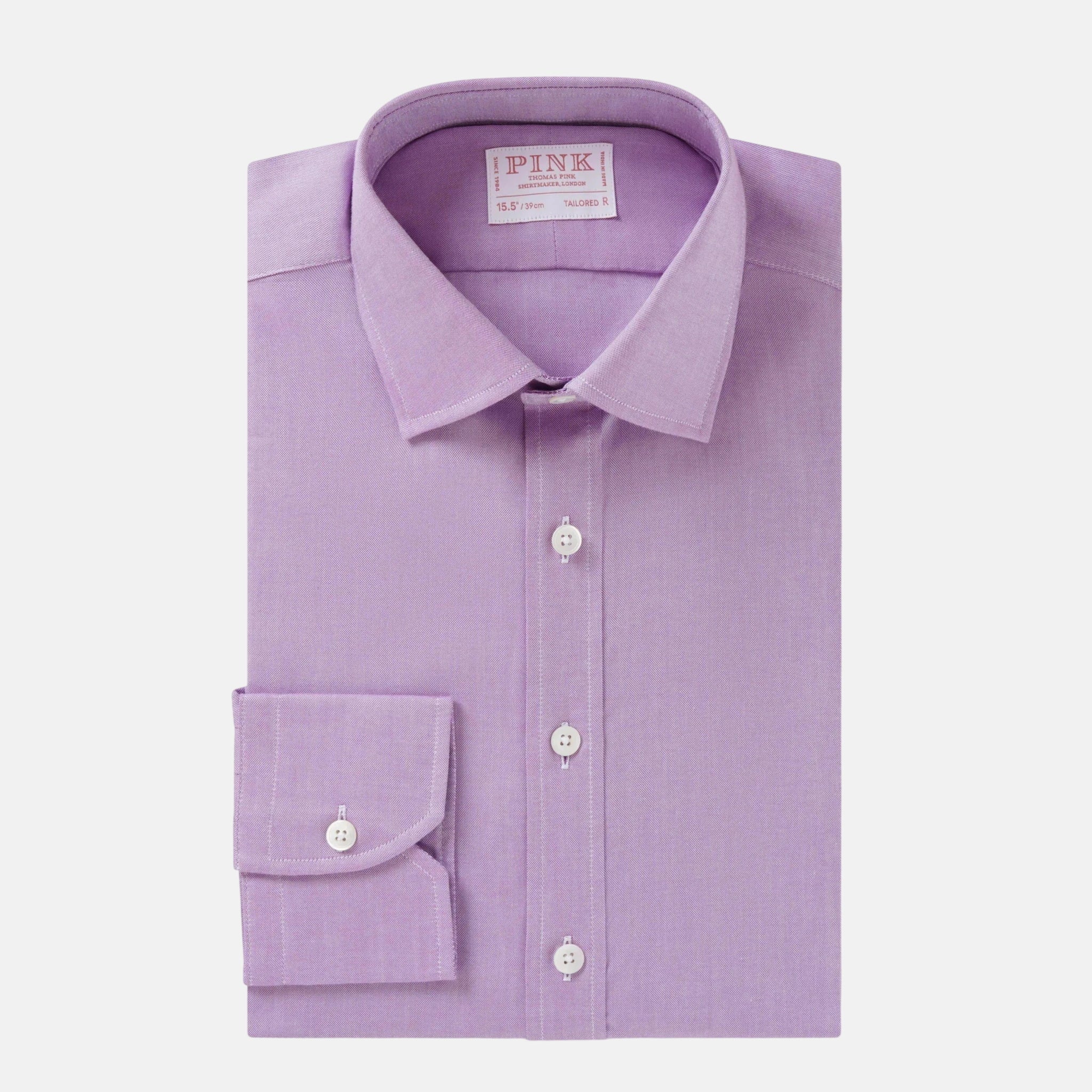 Thomas Pink Tailored Fit Formal Oxford Cotton Shirt Purple | Studio DOS