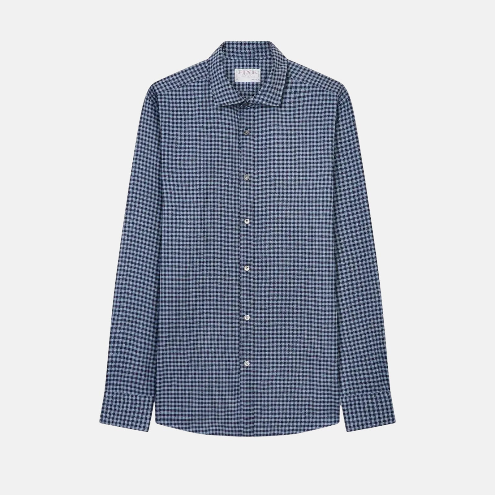Thomas Pink Tailored Fit Smart Casual Brushed Check Shirt Blue | Studio DOS