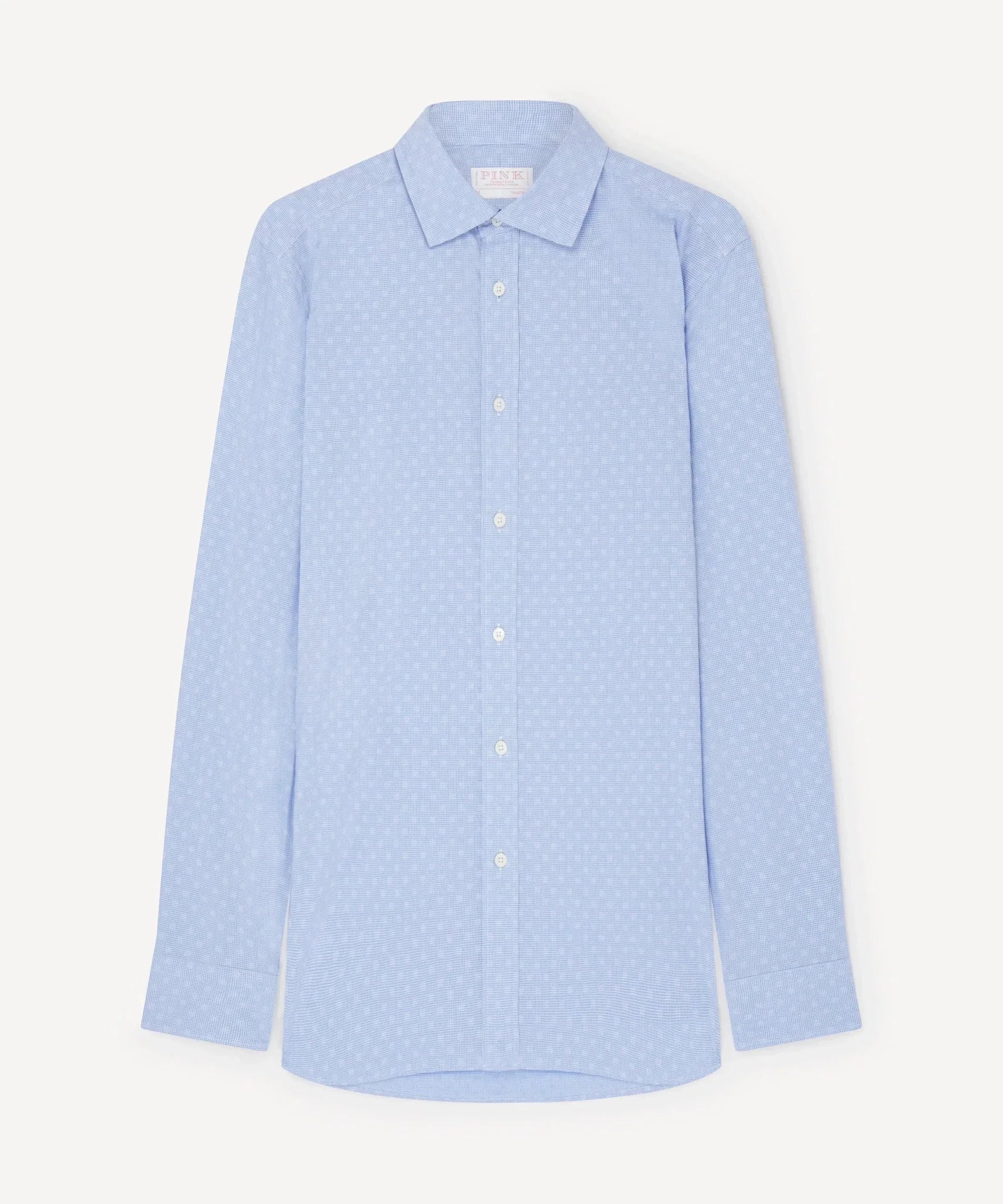 Thomas Pink Tailored Fit Smart Casual Micro Gingham Shirt Blue | Studio DOS