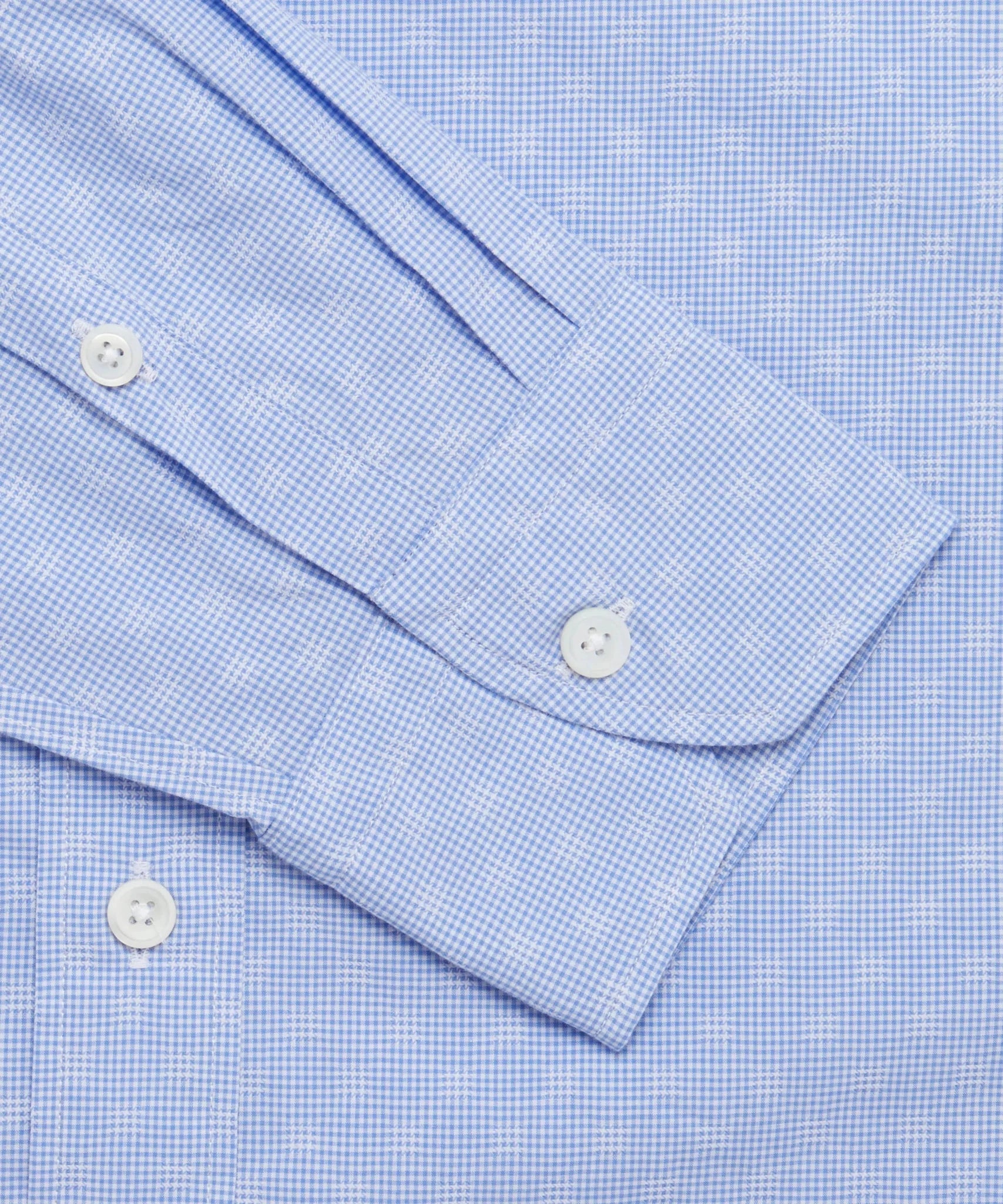 Thomas Pink Tailored Fit Smart Casual Micro Gingham Shirt Blue | Studio DOS