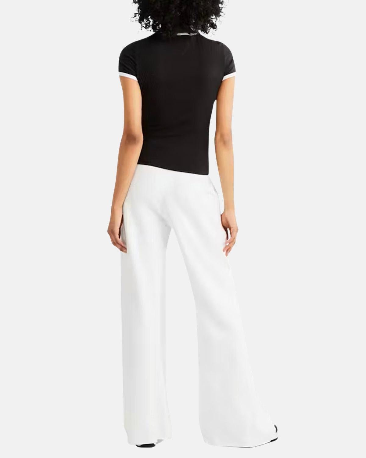 TOMMY HILFIGER WOMENS TJ SCRIPT RINGER T - SHIRT BLACK | Studio DOS