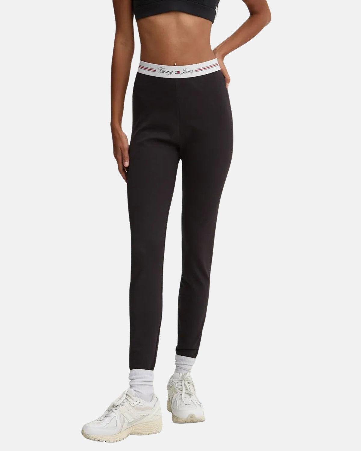 TOMMY HILFIGER WOMENS TJW SIGNATURE TAPPING LEGGINGS BLACK | Studio DOS