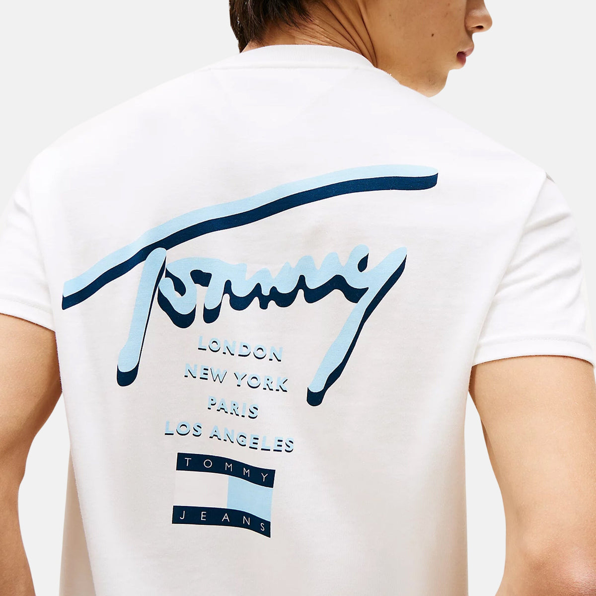 Tommy Jeans Mens City Graphic T-Shirt Ecru | Studio DOS