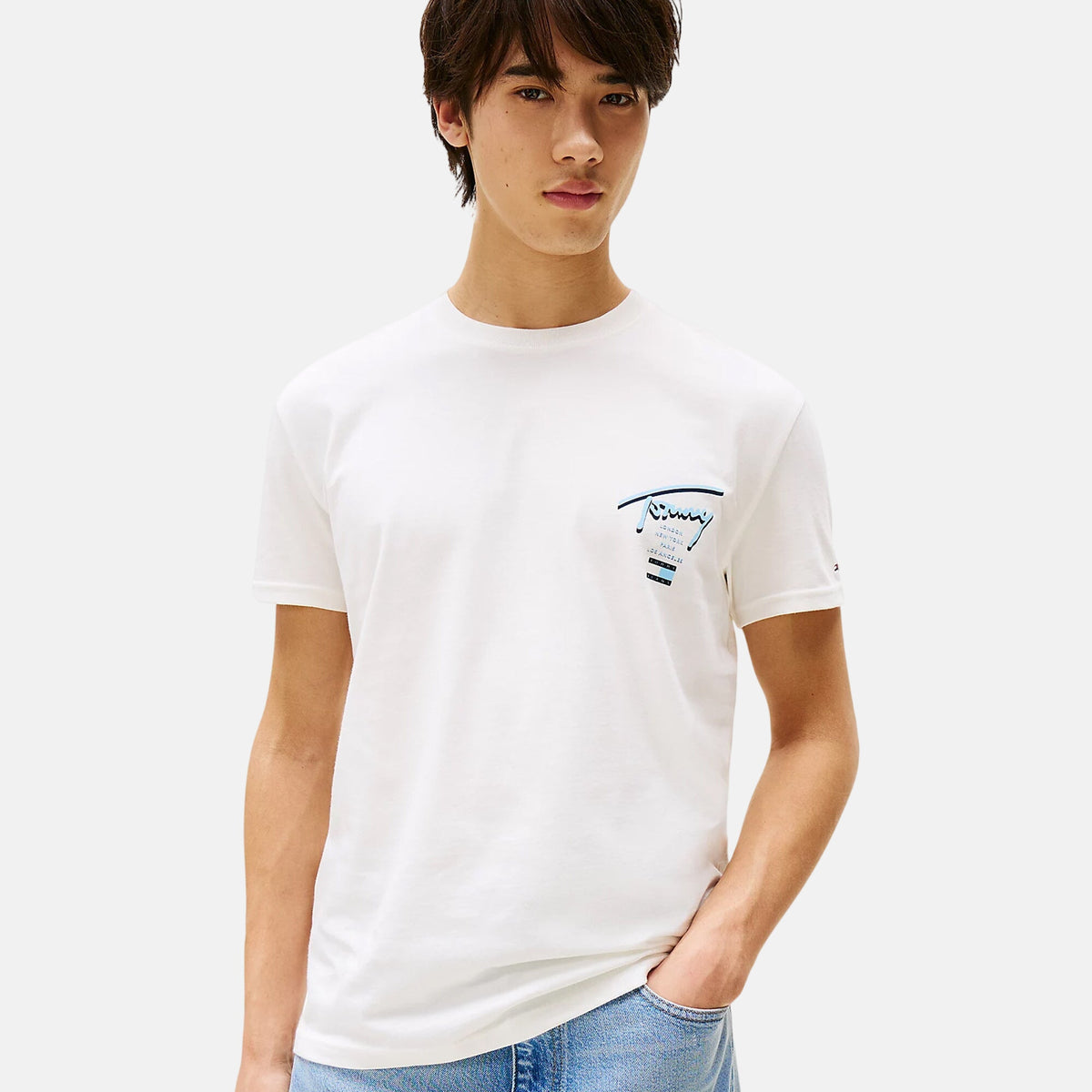 Tommy Jeans Mens City Graphic T-Shirt Ecru | Studio DOS