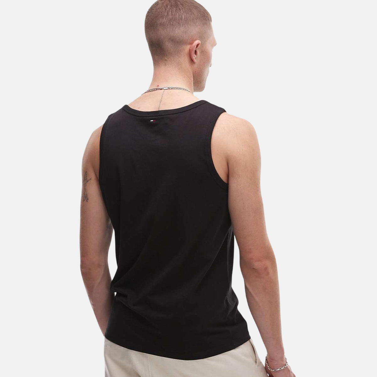 Tommy Jeans Mens Stack Logo Tank Top Vest Black | Studio DOS