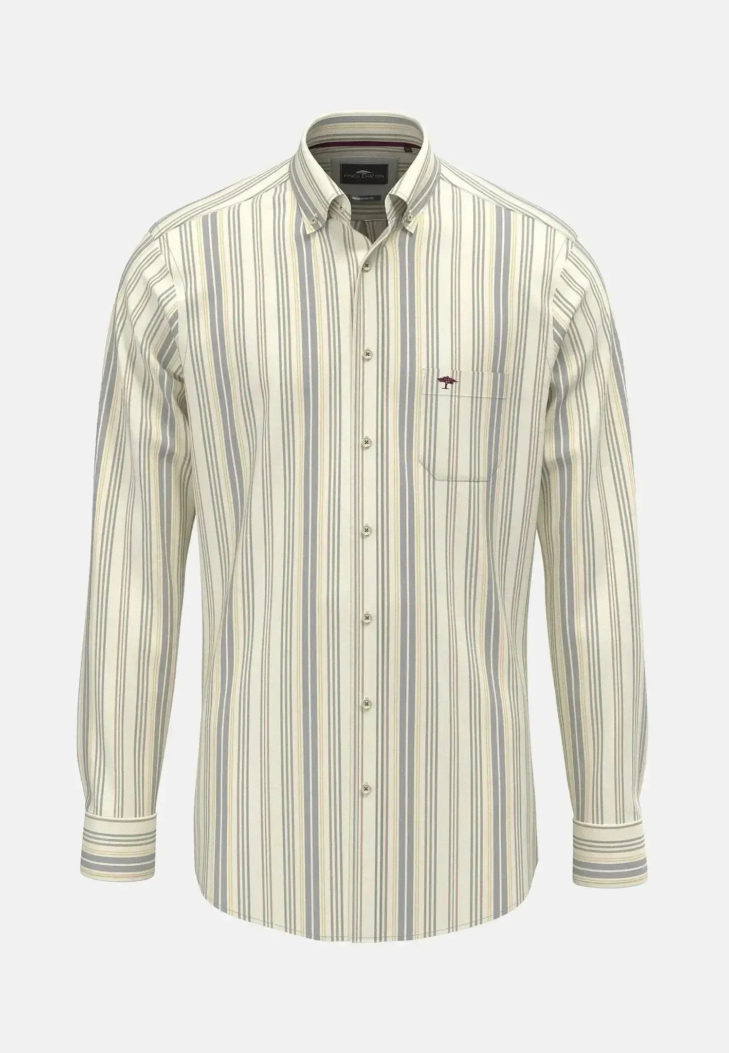 Washed Oxford Stripe Button Down Shirt Deep Merlot-Designer Outlet Sales
